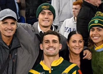 Nathan Cleary was reunited with his girlfriend after the second Ashes Test between Australia and England
