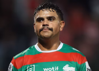 Rabbitohs superstar Latrell Mitchell has appeared in front of the media for the first time since last year following his media ban